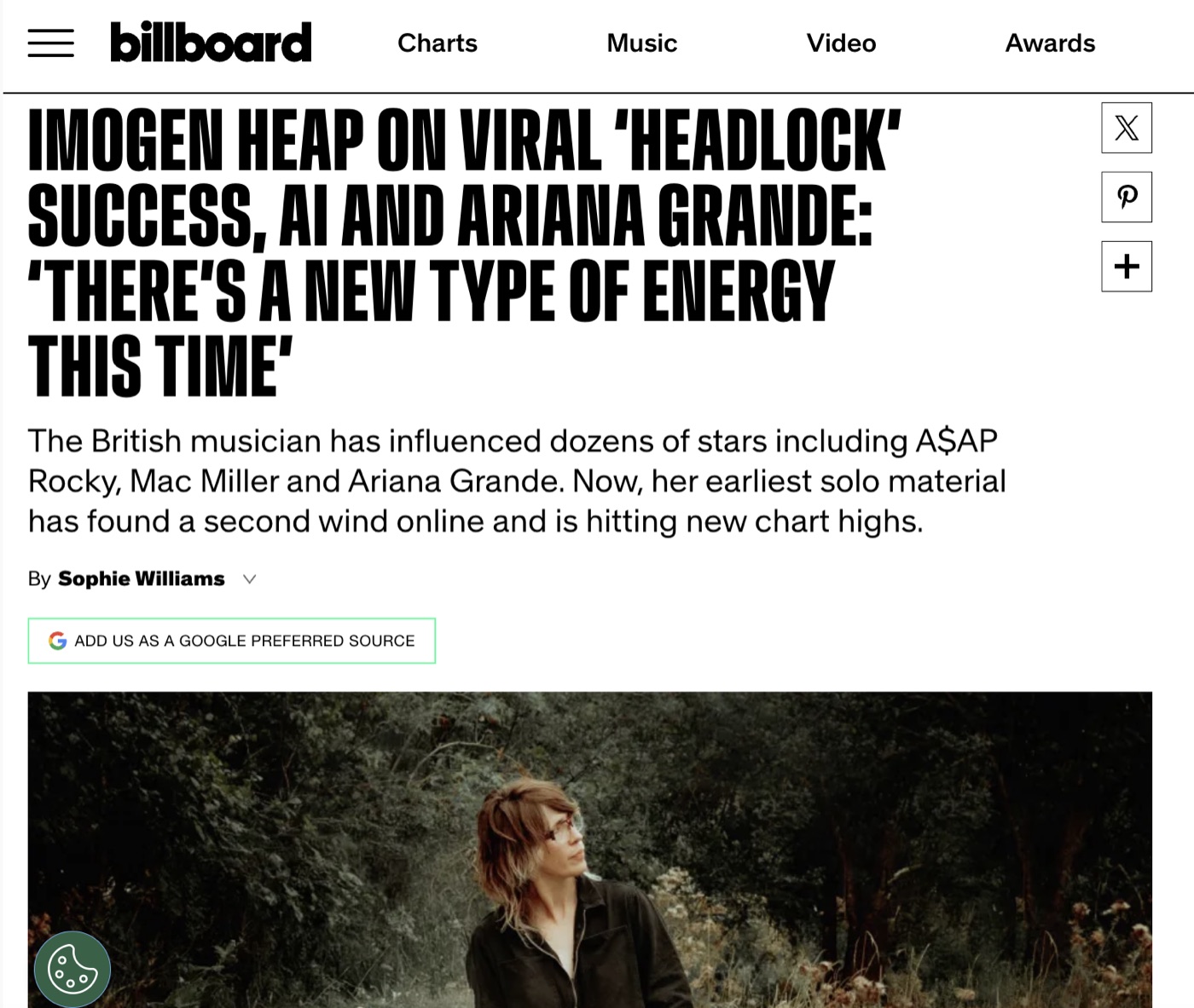 Billboard headline: Imogen Heap on viral Headlock success